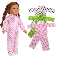 3 colors pajamas doll clothes fit 18 inch american doll 43 cm baby doll for our generation girls toy