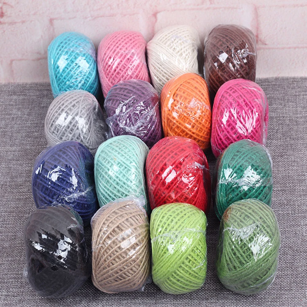 Цветная джутовая веревка для упаковки пеньковой веревки 50 м лента рукоделия