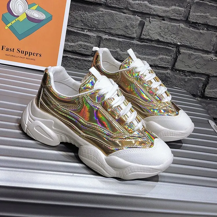 Новый Для женщин на платформе кроссовки прогулочная обувь Прозрачный каблук