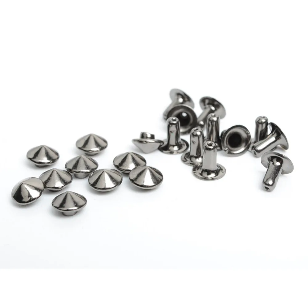 100 набор 6 мм черные металлические заклепки в форме Грибов Шпильки Пятна головка