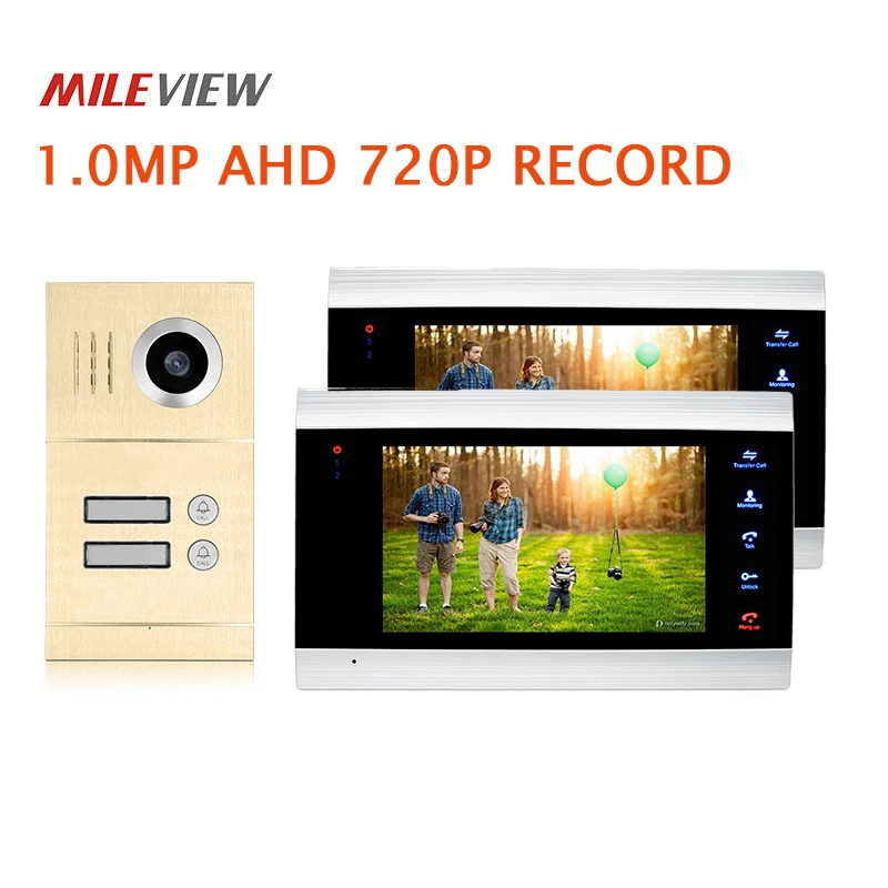 Бесплатная доставка 2 квартиры дом 720P AHD 7 &quotзапись экрана видео домофон система