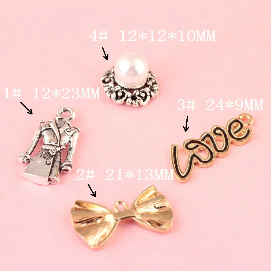 Любят одежду бабочка 10 шт. модные античный три Цвет сплав Полые Мини Шарм