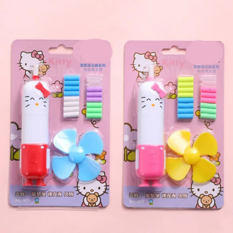 Kawaii, милый Электрический Ластик hello kitty и Cat, подарок для девочки, мультяшный Электрический ластик, ручка, коррекция, ластик