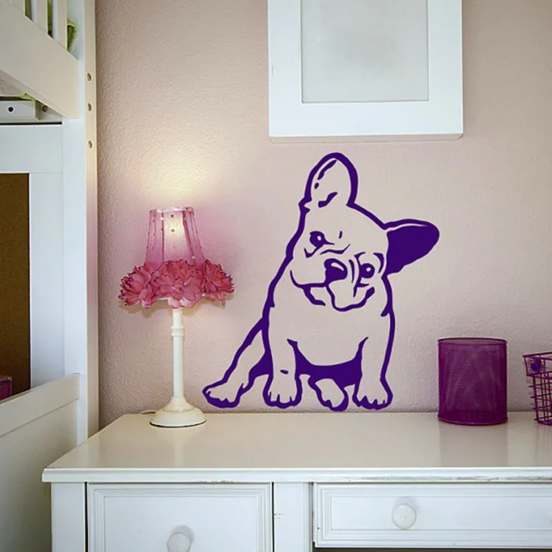 Французский бульдог Виниловая наклейка на стену лицо меланхоли животные собака