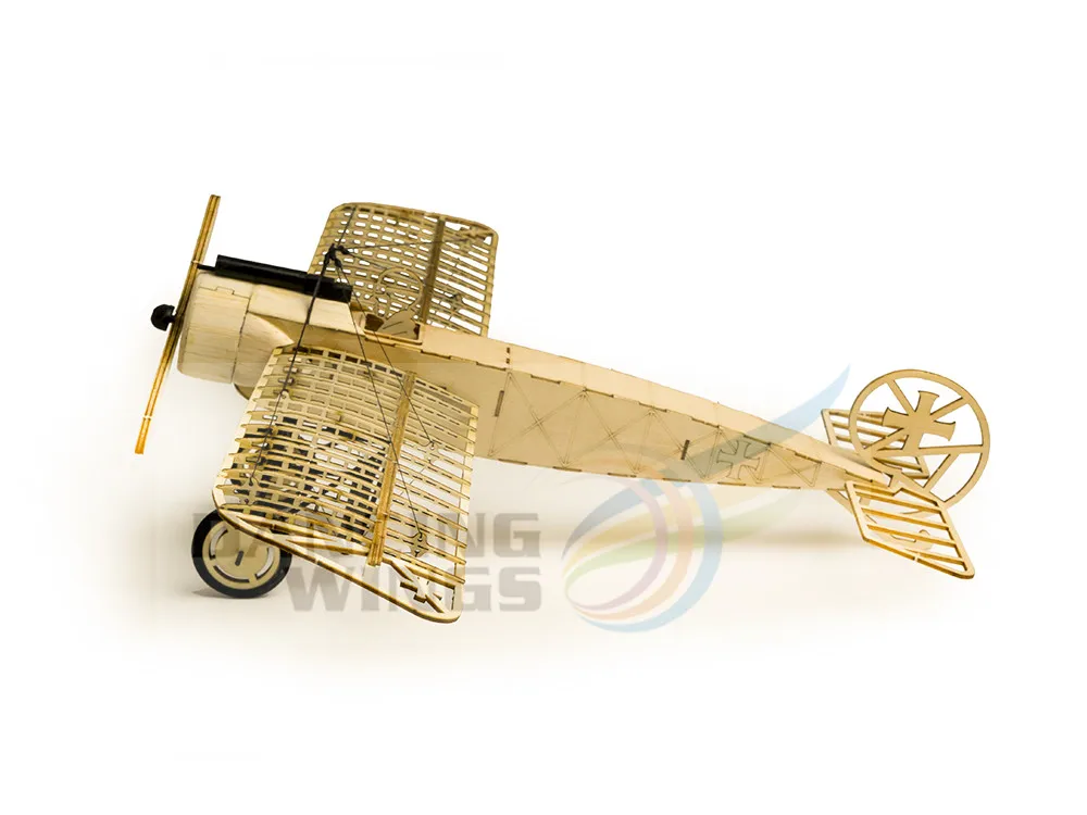Лазерная резка самолетик из пробкового дерева модель Fokker-E самолет дерево ремесло Строительный набор DIY 3D деревянные головоломки игрушка для самостоятельной сборки