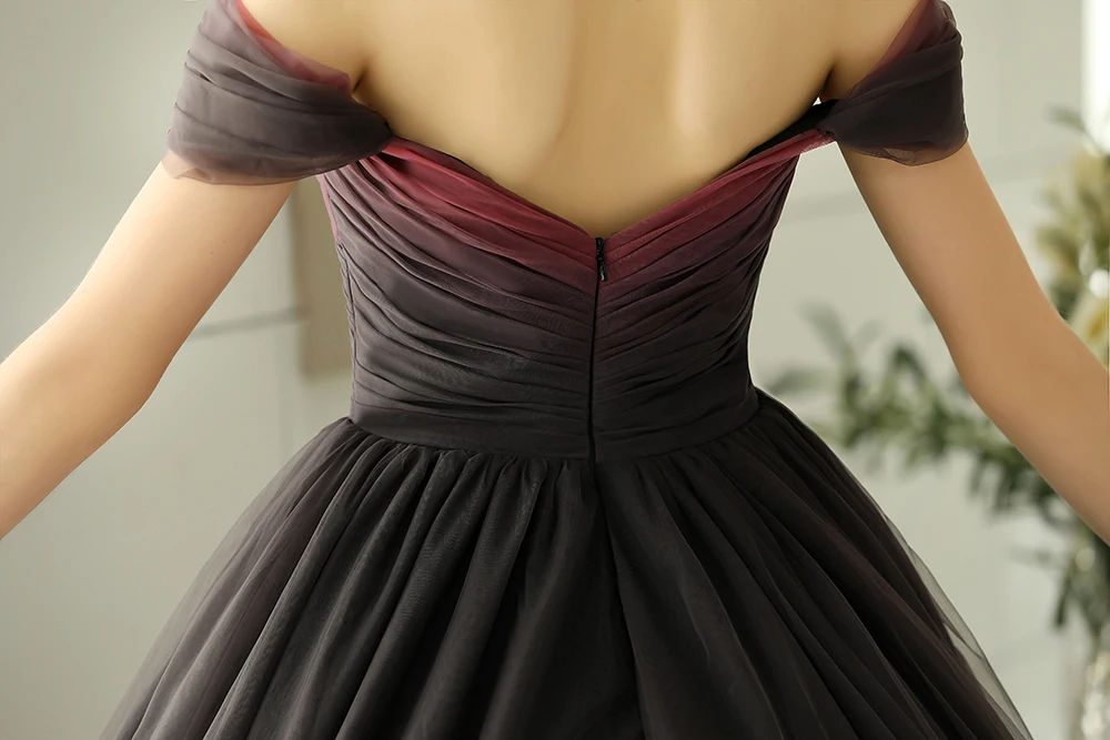 BEPEITHY vestido de festa дизайн милое бальное платье с открытыми плечами пышные градиентные цвета Тюль Длинные вечерние платья