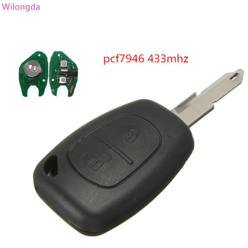 Wilongda авто ключ 2 кнопки pcf 7946 434 МГц до 2000 года с 7946 чипом для Renault Clio 3 kango ключ