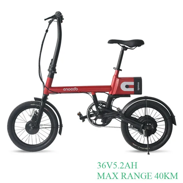 16-дюймовый Электрический biycle литиевая батарея малой мощности Электрический велосипед 36В 250 Вт мотор-Сити - Цвет: Red 5.2ah