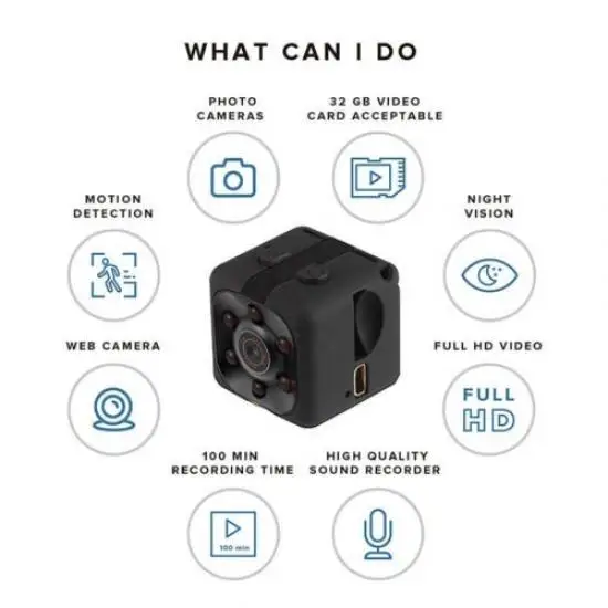 Горячие Мини Micro HD Камера кости видео USB Запись DVR камера SQ11 черный