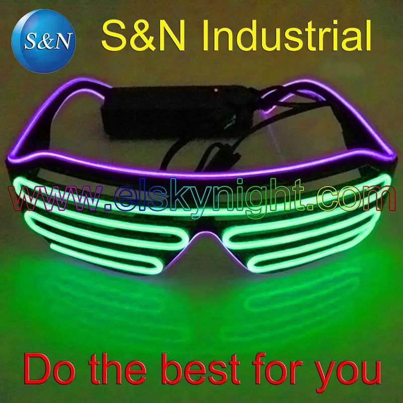 Фиолетовые + светло зеленые el очки жалюзи светящиеся фестиваль EDM Tomorrowworld