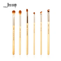 jessup brand 6pcs beauty bamboo professional makeup brushes set make up brush tools kit eye shader liner