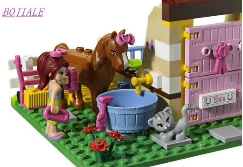 BOJIALE 400pcs 10163 Building Blocks Series Stables Mia's Farm Horse figures Girls Toys | Игрушки и хобби