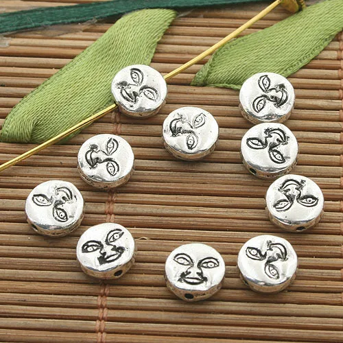 70 шт темно Серебряный тон 2 сторонние бусины h3307|spacer beads|beads spacers beadsbeads beads |
