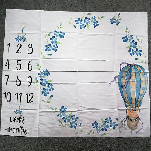LD-100X120cm Мультяшные детские игровые коврики для младенцев с изображением детской вехи фото реквизит одеяла для заднего фона Фон тканевый Декор комнаты фото аксессуары - Цвет: LD-100X120cm