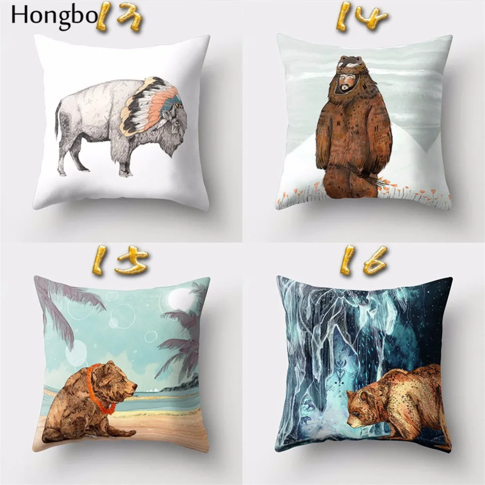 Hongbo 1 шт. симпатичный мультяшный Лисий медведь чехол для подушки наволочка