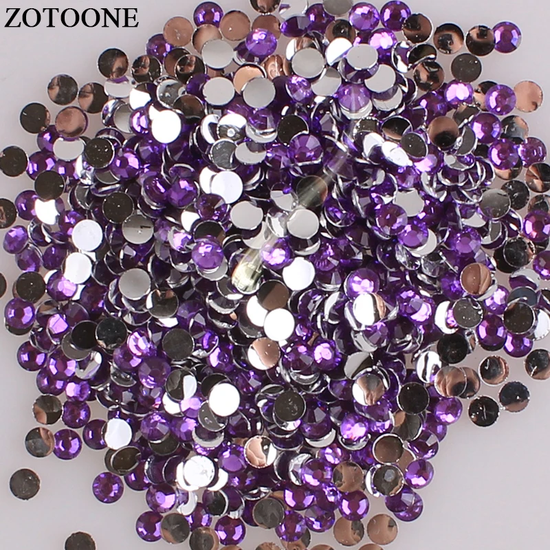 Deep Violet ZOTOONE плоская задняя смола не исправление камней и кристаллов для одежды Diy украшения клей на ногти Ab Стразы аппликация из страз E - Цвет: Deep Violet