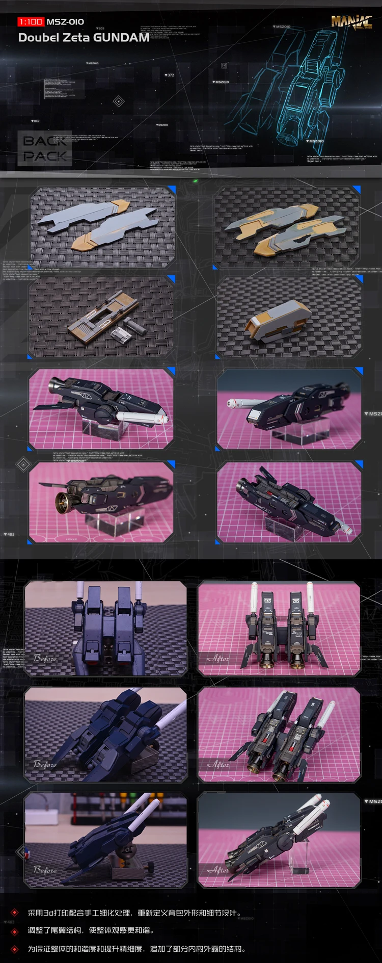 Maniac Studio GK установка люкс для MG MSZ-010 1/100 ZZ Zeta Gundam Ver. Ka модель мобильного костюм дети игрушечные лошадки
