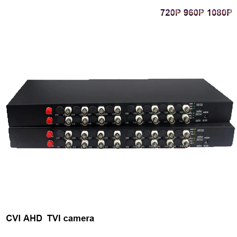 16 ch 1080P HD video AHD CVI TVI Fiber optical converter video fiber optic transmitter receiver support Hikvision dahua cameras