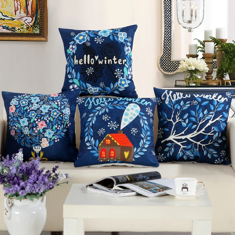 Hello зима Дизайн Новое поступление декоративные подушки Пледы Подушки без