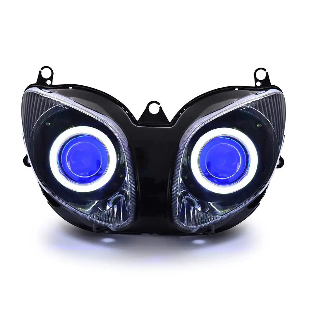Blue Demon Eye Передние фары KT для мотоцикла Yamaha T-MAX 2001 2002 2003 2004 2005 2006 2007 Глаз ангела Глаз демона HID Проектор Синий - Цвет: Blue Demon Eye