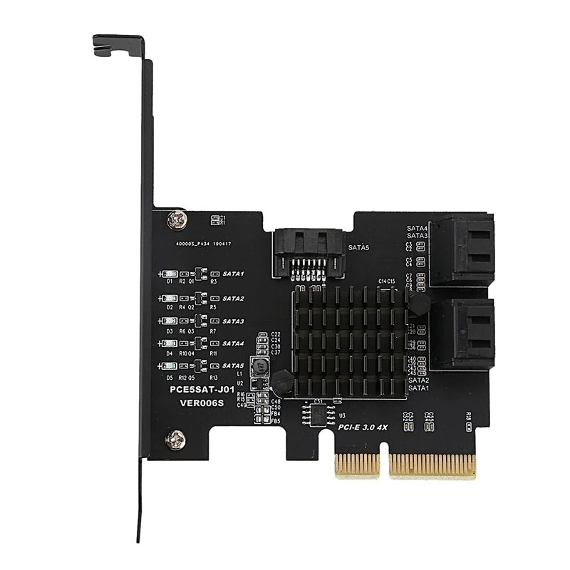 Pci E 4X Gen3 To Sata3.0 полноскоростная карта расширения 5 портов 6G передача расширенного