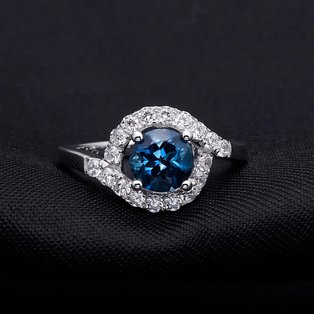 Серьги Клипсы из серебра 925 пробы с натуральным лондонским голубым топазом|jewelry