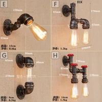 iron rust water pipe retro wall lamp vintage e27 sconce lights steam punk loft industrial steampunk house lighting fixtures