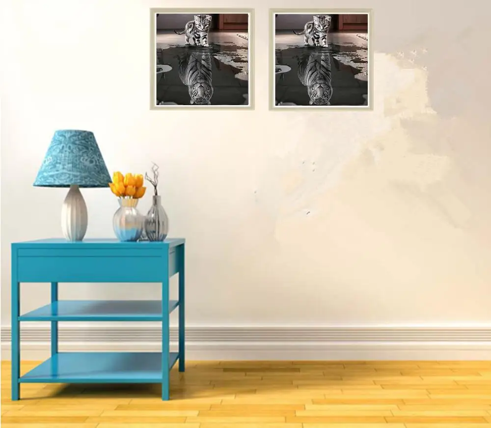 Алмазная живопись 5D сделай сам животные вышивка кошка из кристаллов Мозаика