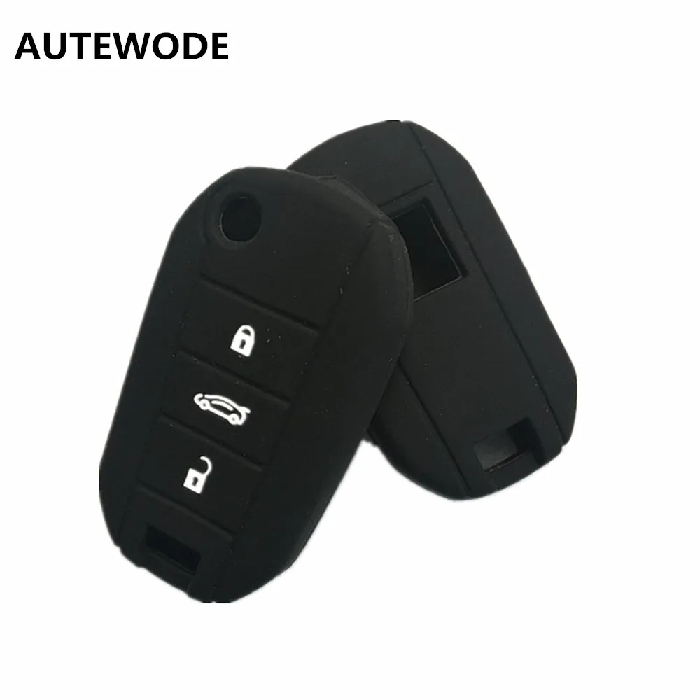 AUTEWODE 2 кнопки Автомобильный ключ силиконовый чехол для Citroen Peugeot 208 508 2008 FOB