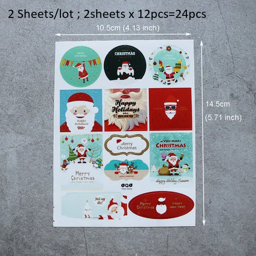 24 шт. Рождественская печать наклейка Золотое Тиснение Санта Клаус канцелярская этикетка скрапбук клейкая подарочная бумага наклейка Рождественский Декор - Цвет: santa claus