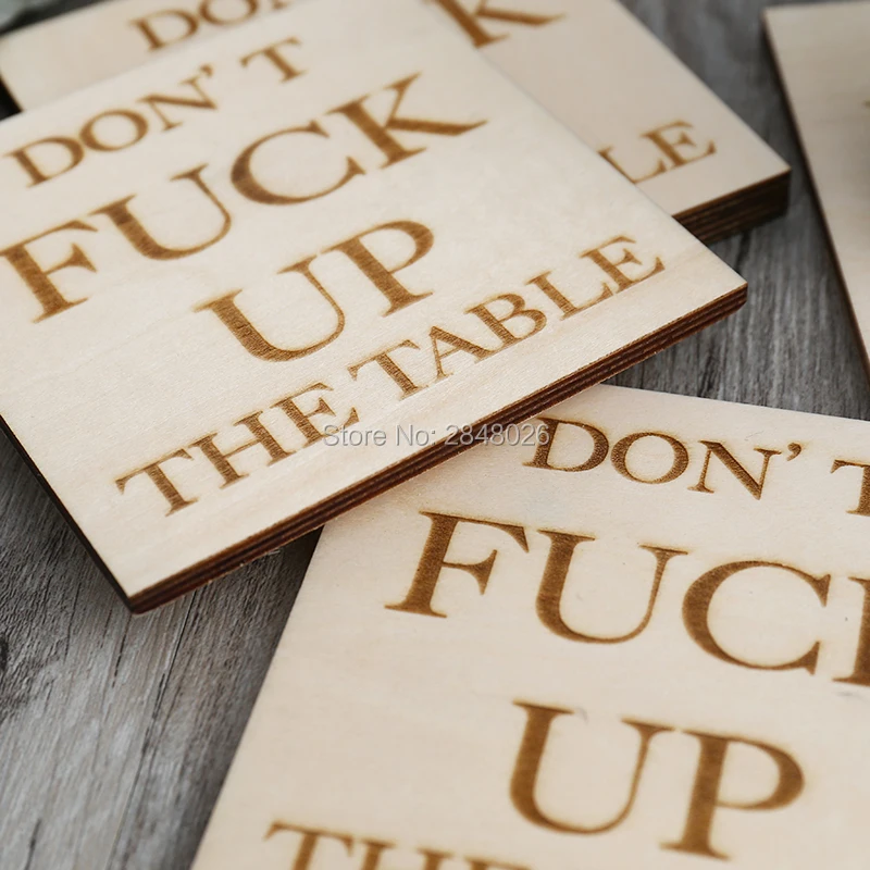 Подставка под стаканы 5 мм деревянный стол подарок на новоселье деревянные