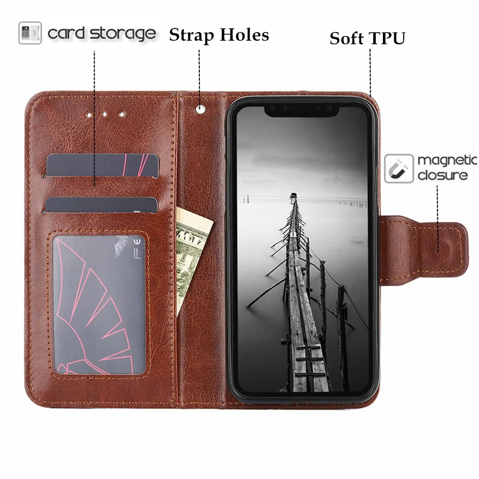 Флип-кейс для Asus ZenFone3 Go ZB552KL чехол Crazy Horse кожаный бумажник с подставкой карт