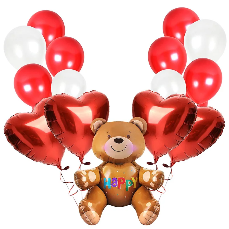 Valentine's Day Gift Decorations Balloons Bouquet Balloon 18 Inches Foil Heart | Дом и сад