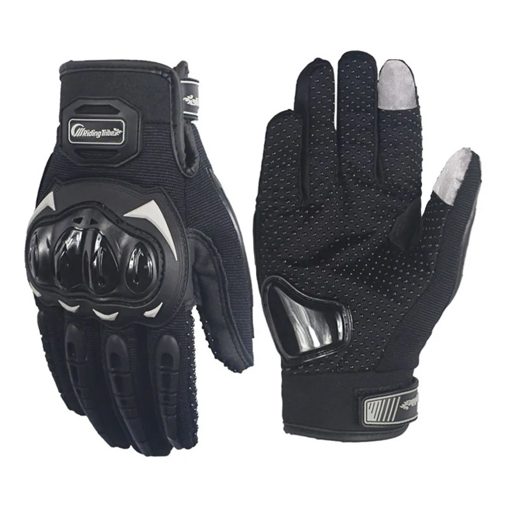 Черный Riding Tribe мотоциклетные перчатки мужские женские зимние летние Guantes Moto Gants Luvas сенсорный экран мотокросса защитные перчатки Экипировка - Цвет: Черный