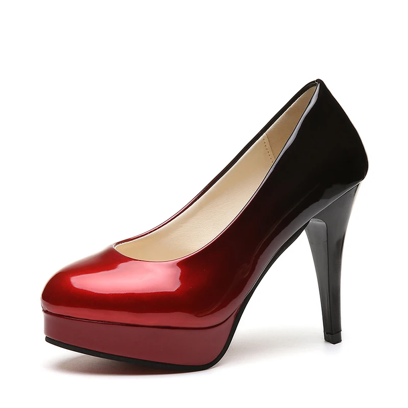 Женские туфли лодочки на платформе CPI модные из лакированной кожи тонком каблуке