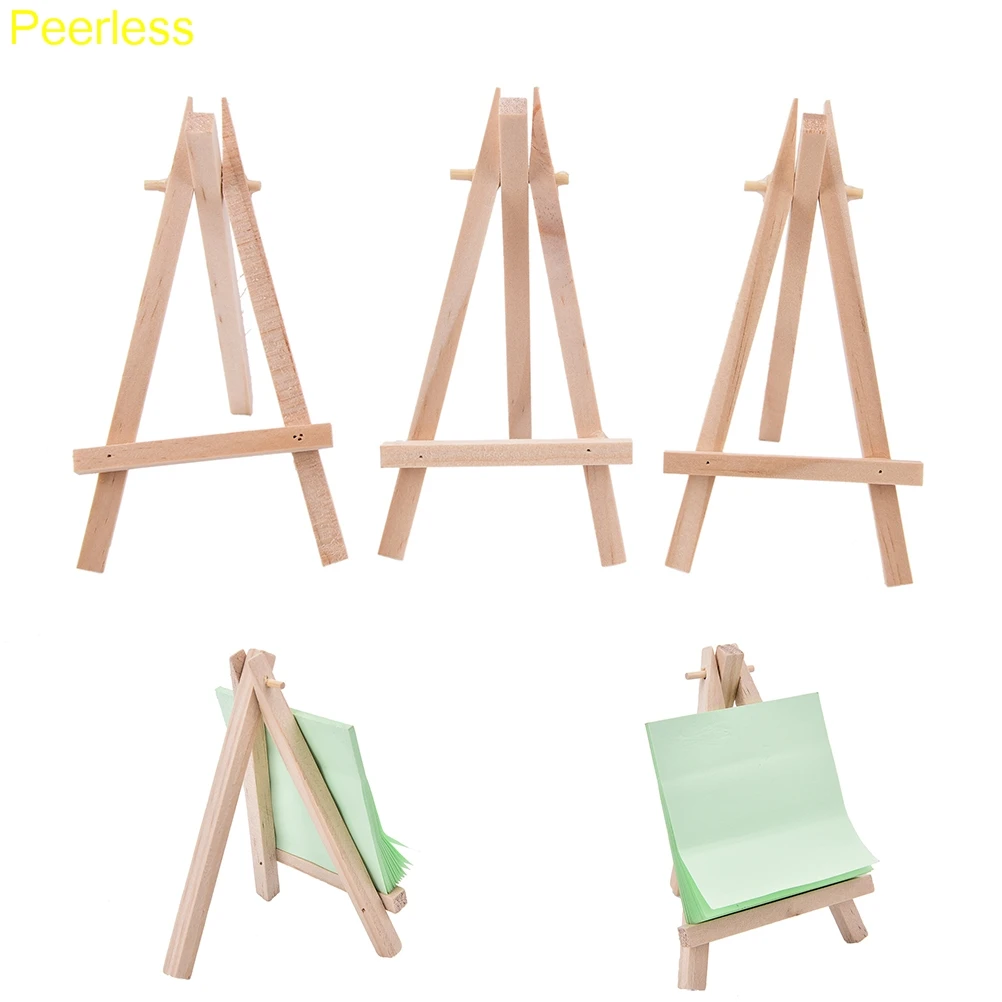 

Peerless 12.5*7cm Wooden Mini Artist Easel Wood Wedding Table Card Stand Display Holder For Party Decoration Teaching Supplies