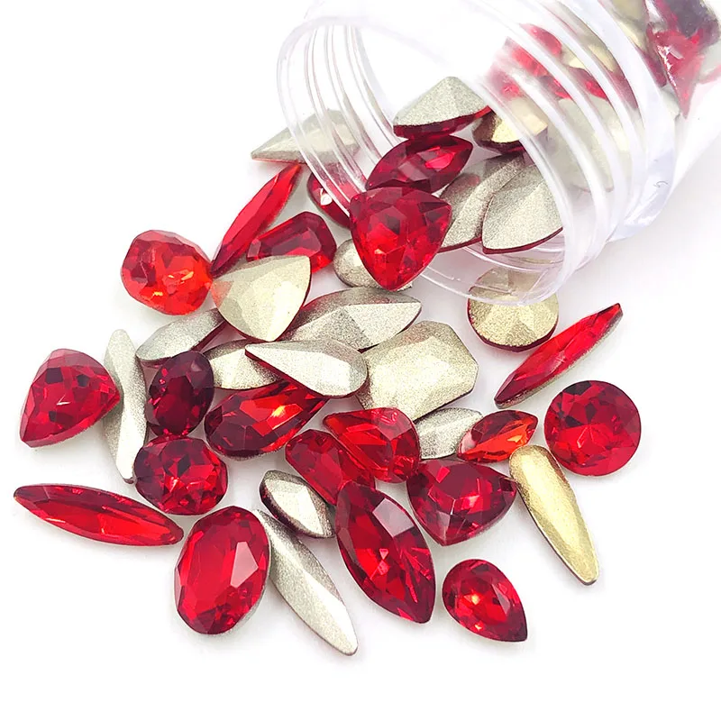 Бесплатная доставка стразы в форме Красной задней крышки для украшения ногтей 20