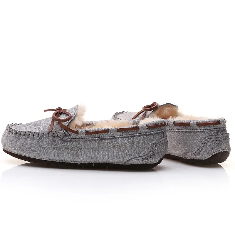 Женские мокасины на плоской подошве COSMAGIC теплые из овечьей кожи с искусственным