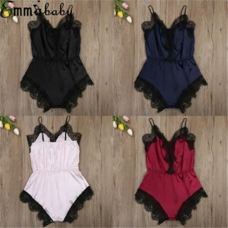 Женские летние пикантные ночное белье Babydoll кружево Пижамный комбинезон Ползунки Лидер продаж Топы корректирующие
