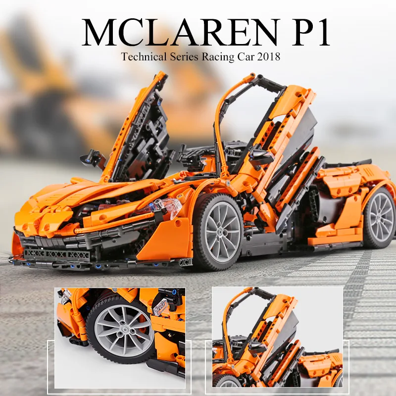 1-8 соотношение Technic серия mlaren P1 Комплект гоночных автомобилей приложение RC модели строительные блоки мощность двигатель функция игрушки Fit 20087
