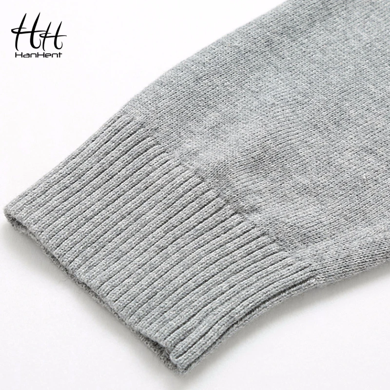HanHent Stripe Mens Sweaters Plus Velvet Thick Round Neck Slim Sweater 2018 Long-Sleeved Cotton Winter Large Size | Мужская одежда