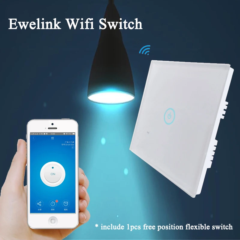 2017 Ewelink 1 Gang 2way WiFi Wall Light Touch Switch Panel with free position flexible 85-250V IOS Andorid Phone Remote | Электроника