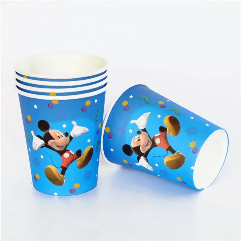 paper cup 10pcs 6 шт. Свадебная коробочка для сладостей «Микки Минни», коробки для конфет, детский душ, детский день рождения, мероприятие, вечеринка, подарочная коробка - Цвет: paper cup 10pcs