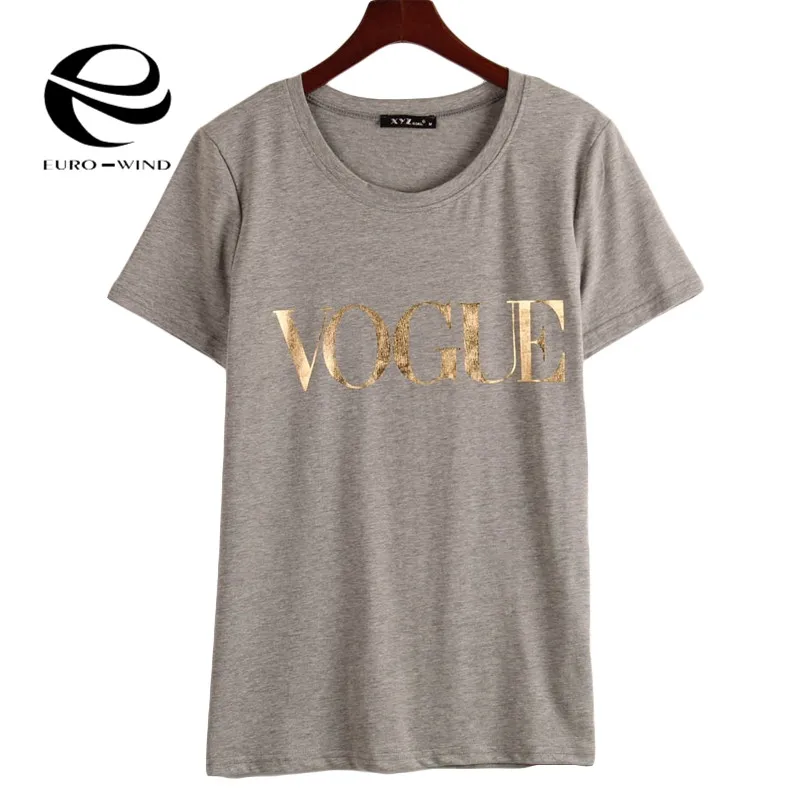 Женская футболка с принтом VOGUE модная летняя XS-4XL большие размеры 2019 | одежда