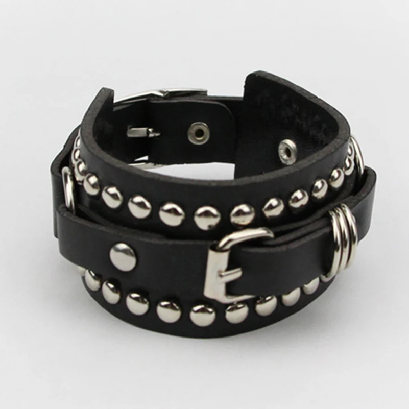 Модный трендовый браслет с пряжкой в стиле панк из искусственной кожи кожаный