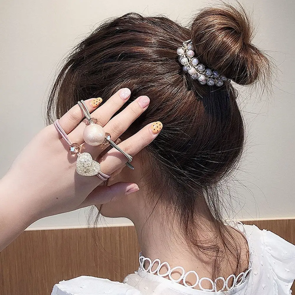

New Hair Clips for Hair Plastic Crystal Gum for Hair Ponytail Ring Buckle Holder Women Accessories Hair Buckle Hairpin Hair Ties