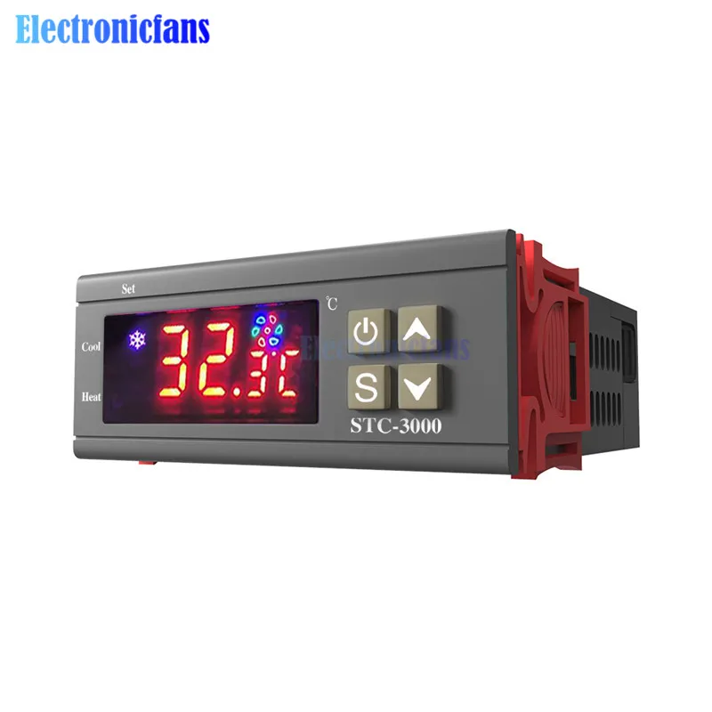STC-3000 AC 110 V-220 V AC/DC 12V 24V светодиодный цифровой Температура Управление; термостат Управление w/нагревательные охладительные Сенсор измеритель влажности