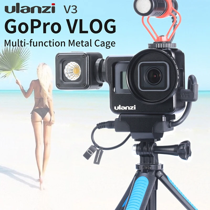 ULANZI V3 металлическая клетка Vlog многофункциональная для Gopro 7 6 5 с универсальным 52