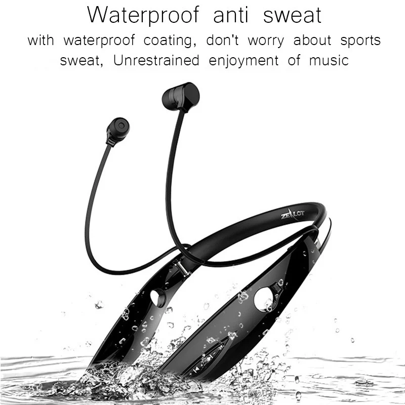 Zealot H1 Bluetooth наушники спортивные наушники для бега беспроводные стерео бас наушники Hands free для Xiaomi мобильного телефона с микрофоном