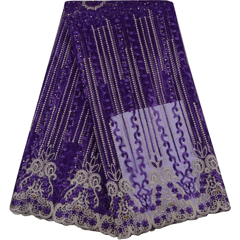 Best Quality African Lace Fabric Blue Swiss Voile High Emboridery French Mesh Nigeria Material F810 | Дом и сад